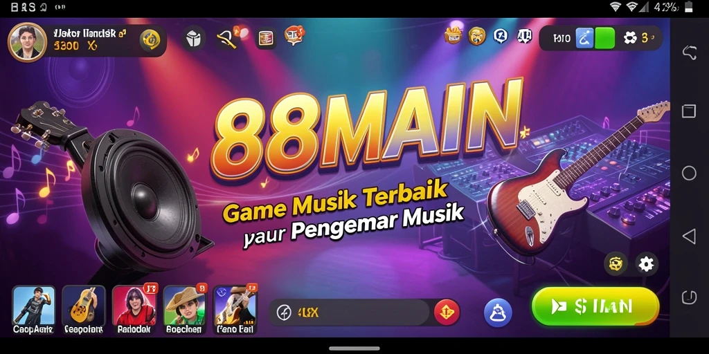 Menggambarkan gameplay seru dari 88MAIN yang penuh musik.