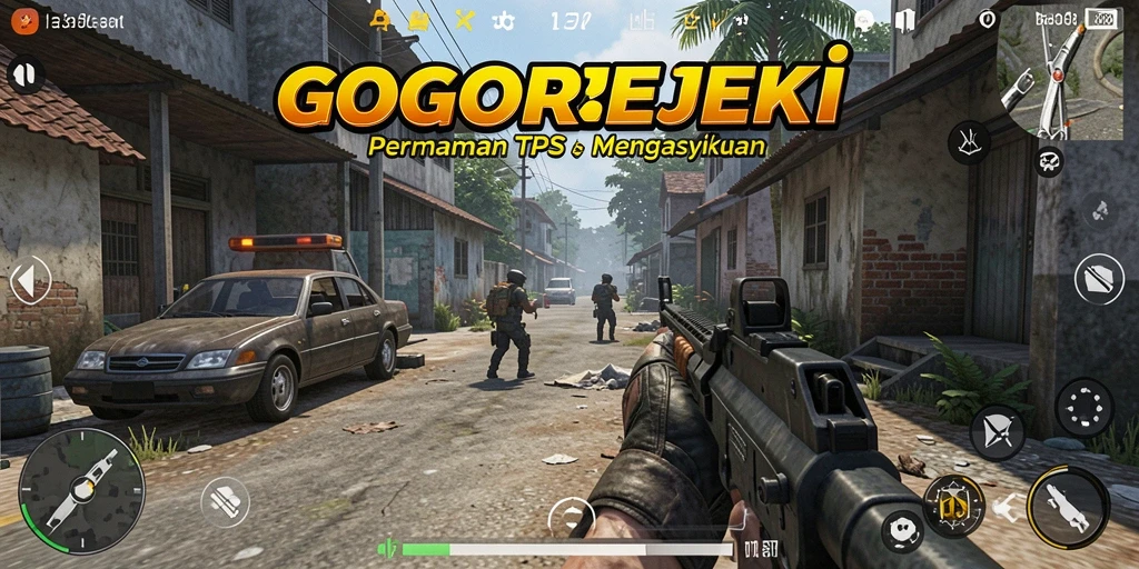 Tangkapan layar GOGOREJEKI menunjukkan intensitas aksi dalam permainan TPS.