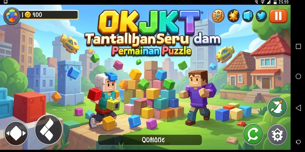 Screenshot gameplay OKJKT menunjukkan keseruan puzzle yang menantang.