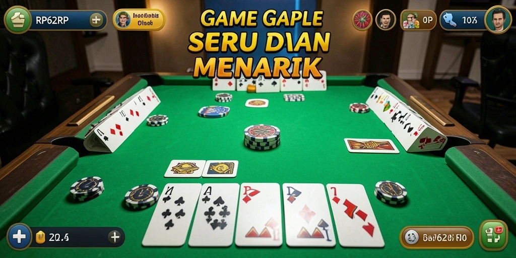 Tampilan gameplay Gaple yang menarik dan seru.