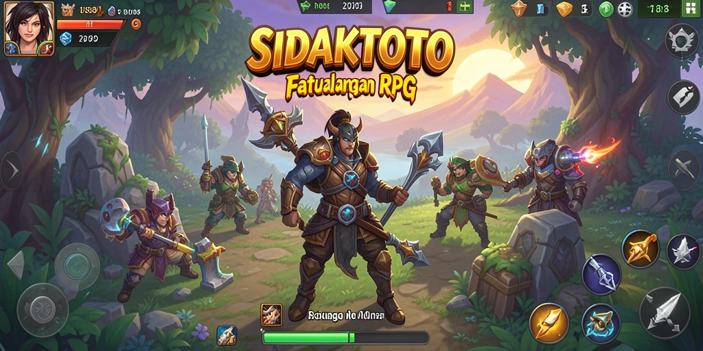 Screenshot gameplay SIDAKTOTO yang menampilkan aksi petualangan RPG.