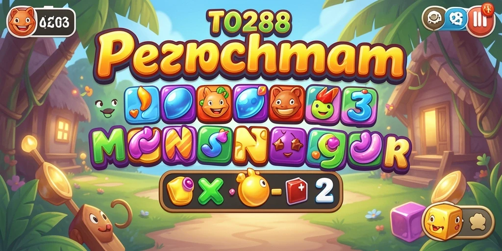 Tampilan permainan Match-3 seru dengan buah-buahan berwarna-warni.
